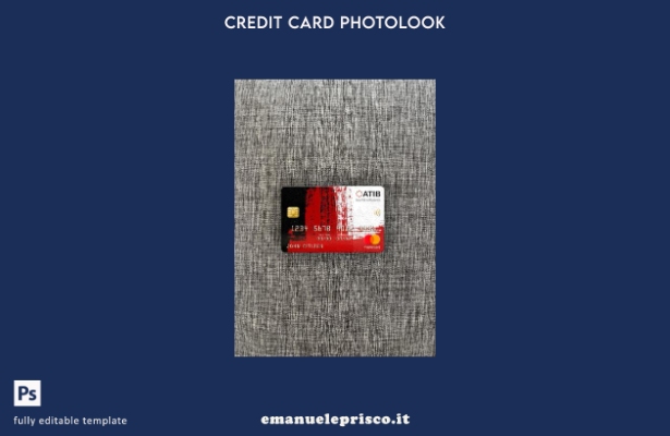 modello frontale photolook mastercard della banca Libia Assaray (ATIB) in stile 
